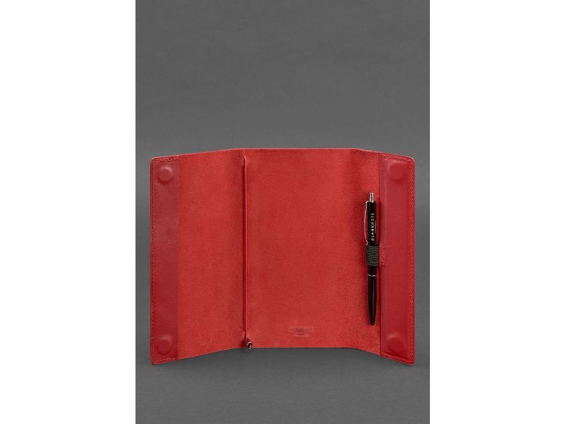 Кожаный блокнот софт-бук 7.0 красный Краст, фото 3