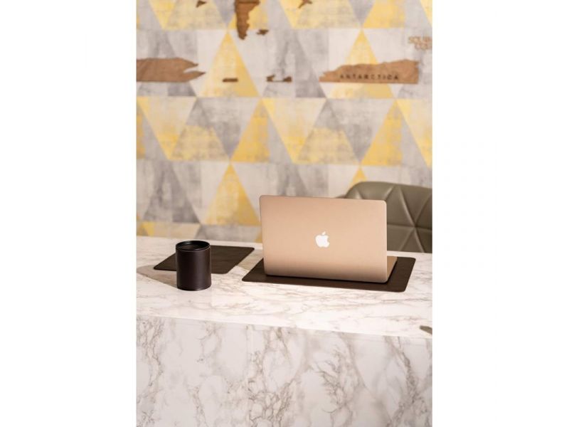 Набор для рабочего стола из натуральной кожи 1.0 темно-коричневый краст, фото 1