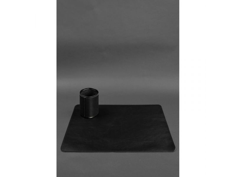 Набор для рабочего стола из натуральной кожи 1.0 черный краст, фото 3