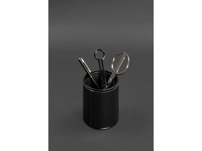 Набор для рабочего стола из натуральной кожи 1.0 черный краст, фото 8