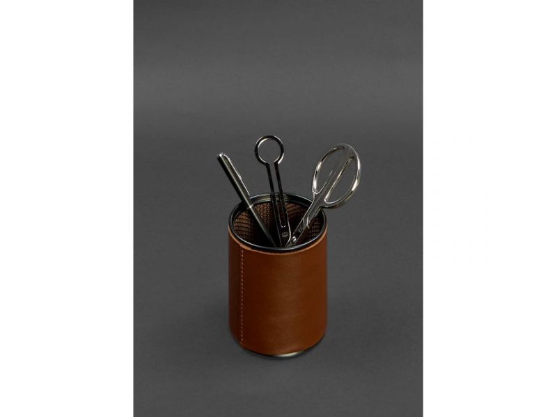 Набор для рабочего стола из натуральной кожи 1.0 светло-коричневый краст, фото 8