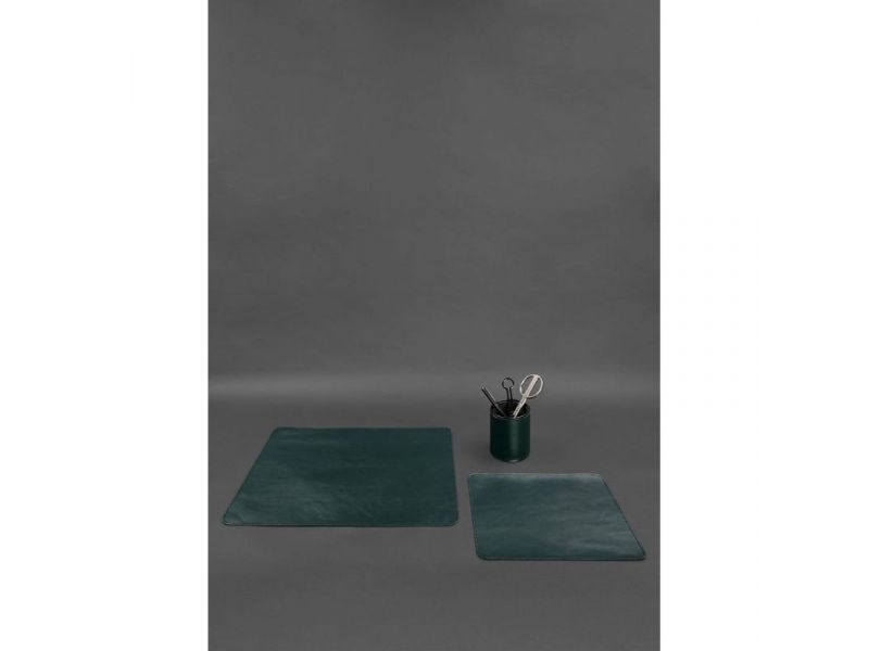 Набор для рабочего стола из натуральной кожи 1.0 зеленый краст, фото 2