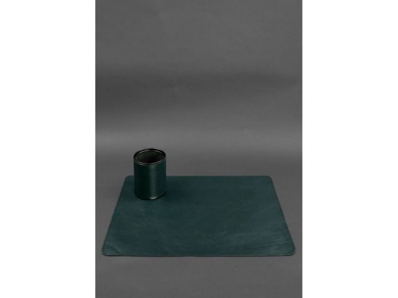 Набор для рабочего стола из натуральной кожи 1.0 зеленый краст, фото 3