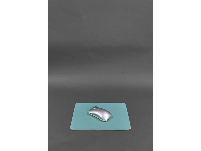 Коврик для мышки из натуральной кожи 1.0 бирюзовый краст, фото 2