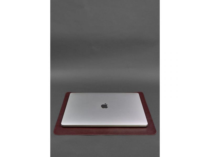 Набор для рабочего стола из натуральной кожи 1.0 бордовый краст, фото 4