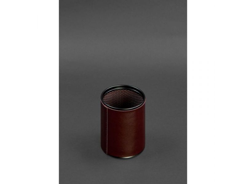 Набор для рабочего стола из натуральной кожи 1.0 бордовый краст, фото 9