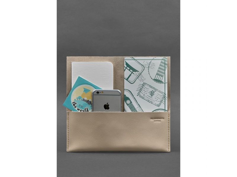 Кожаный женский тревел-кейс Voyager 1.0 светло-бежевый, фото 2