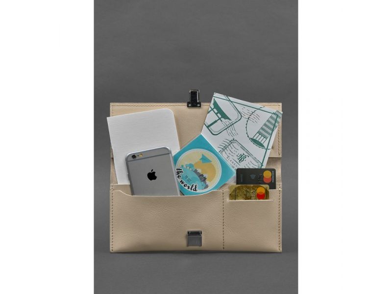 Кожаный женский тревел-кейс Journey 2.0 Светло-бежевый, фото 2