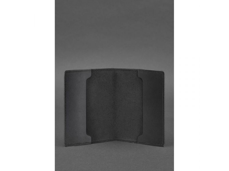 Кожаная обложка для военного билета офицера запаса 8.0 черная Crazy Horse, фото 2