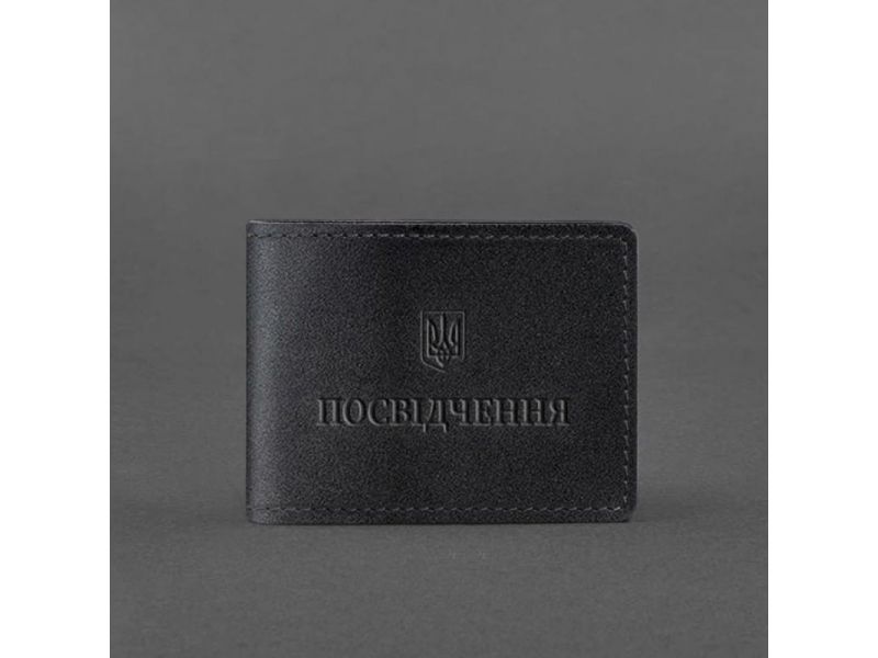 Универсальная кожаная обложка для удостоверения Черная, фото 5