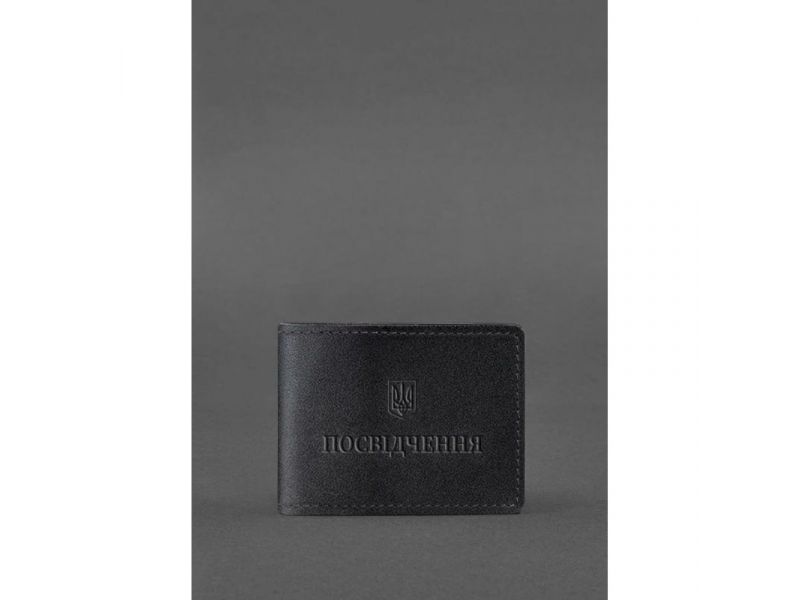 Универсальная кожаная обложка для удостоверения Черная, фото 2