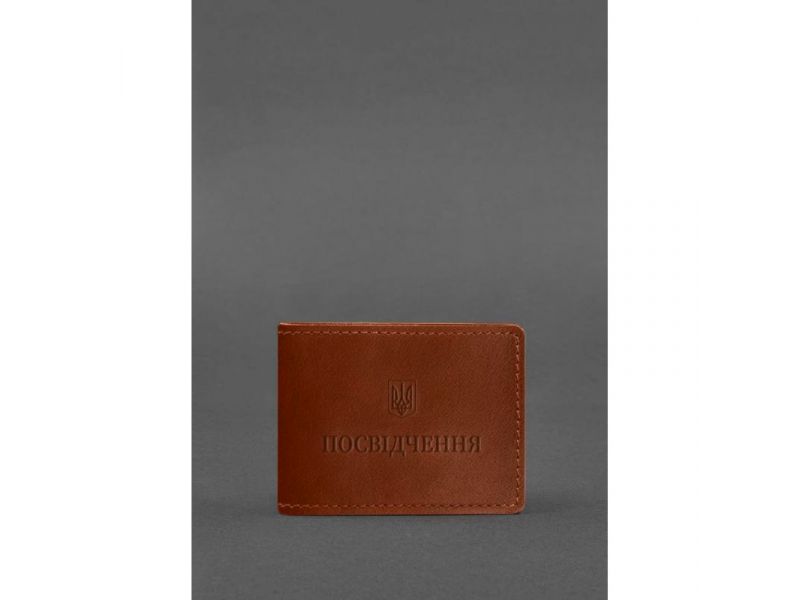 Универсальная кожаная обложка для удостоверения светло-коричневая, фото 1