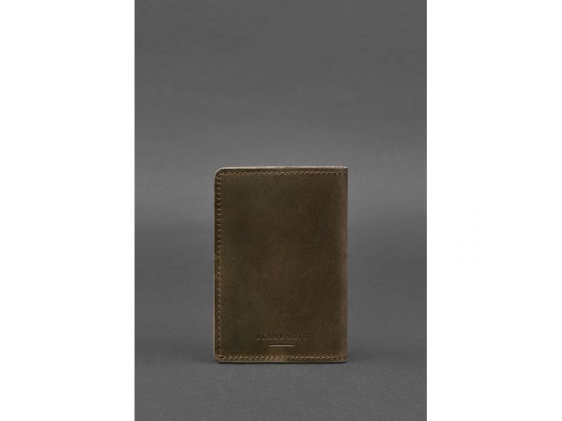 Кожаная обложка для военного билета офицера запаса 8.0 темно-коричневая Crazy Horse, фото 4