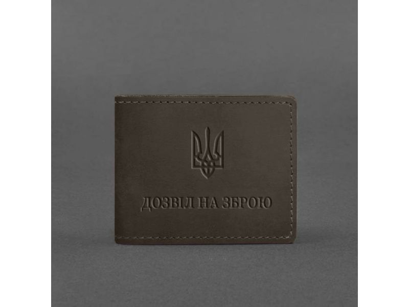 Кожаная обложка для разрешения на оружие темно-коричневый Crazy Horse, фото 4