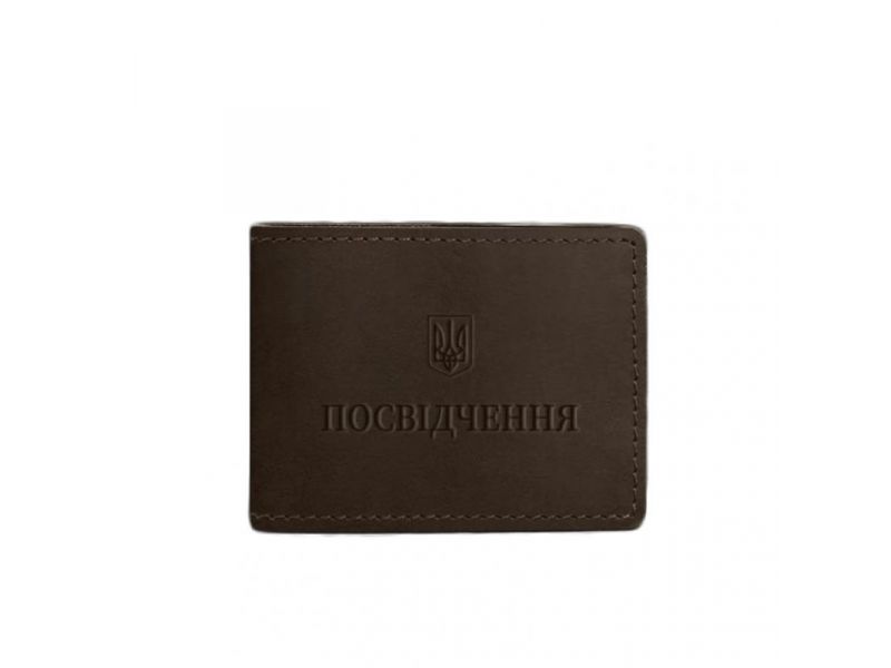 Универсальная кожаная обложка для удостоверения темно-коричневая Crazy Horse, фото 5