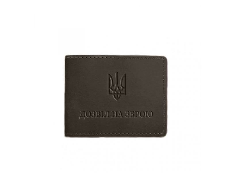 Кожаная обложка для разрешения на оружие темно-коричневый Crazy Horse, фото 5