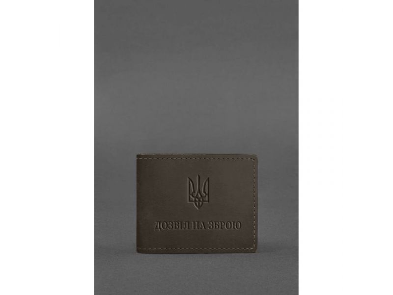 Кожаная обложка для разрешения на оружие темно-коричневый Crazy Horse, фото 1