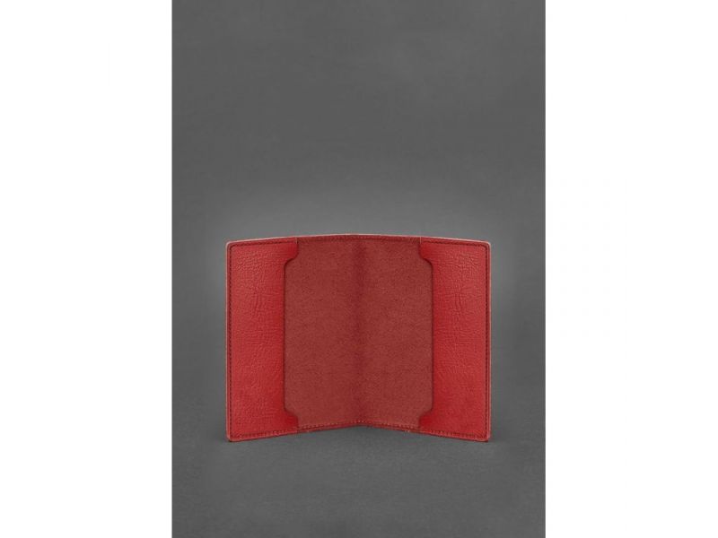 Кожаная обложка для удостоверения офицера 9.0 красная, фото 2