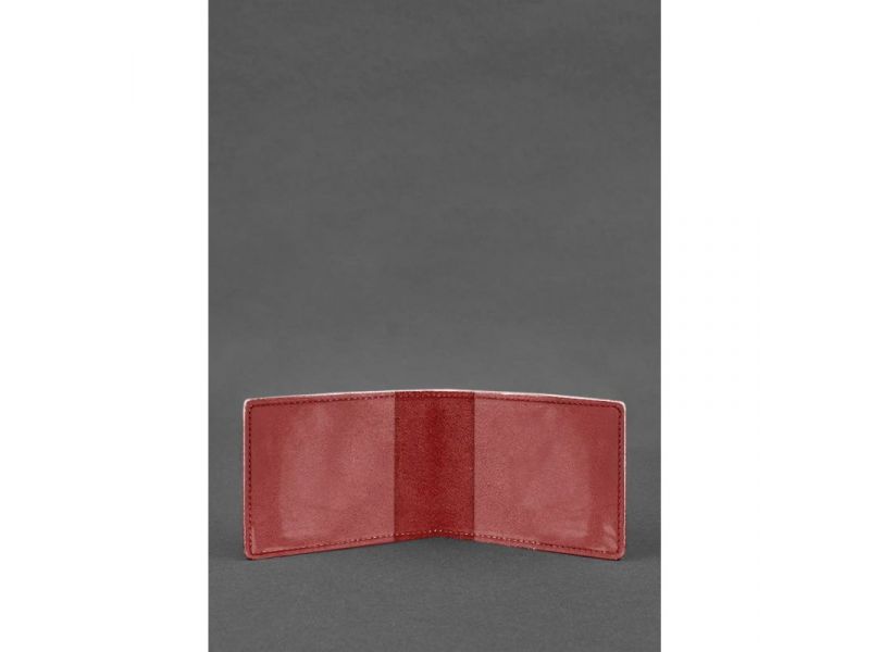 Кожаная обложка для разрешения на оружие красная, фото 2