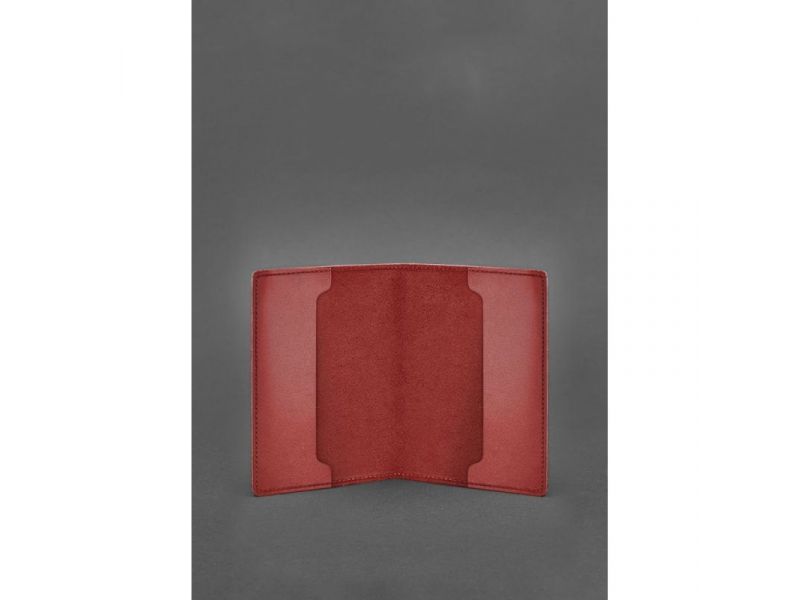 Кожаная обложка для служебного удостоверения военнослужащего Госспецсвязи красная, фото 3