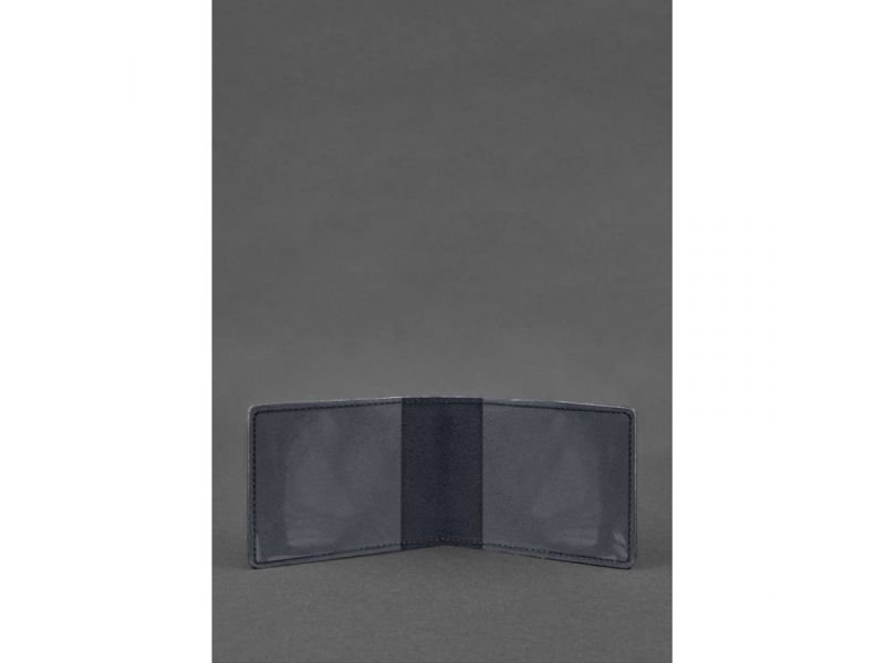 Кожаная обложка для разрешения на оружие темно-синяя Crazy Horse, фото 2