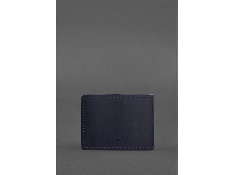 Универсальная кожаная обложка для удостоверения темно-синяя Crazy Horse, фото 3