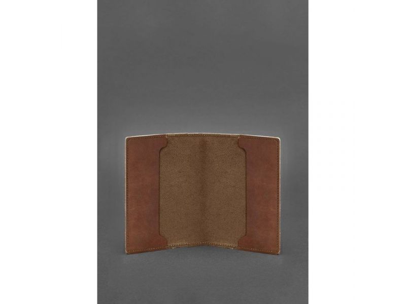 Кожаная обложка для служебного удостоверения военнослужащего Госспецсвязи светло-коричневая Crazy Horse, фото 2