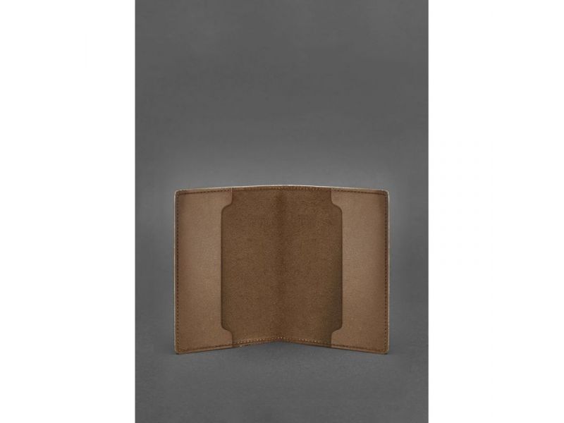 Кожаная обложка для удостоверения офицера 9.0 светло-коричневая Crazy Horse, фото 3