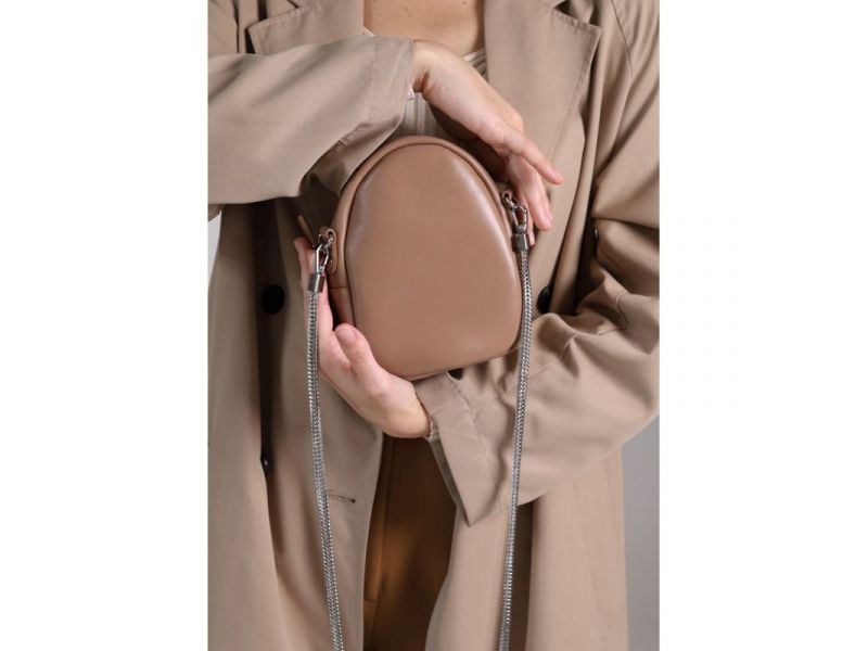 Кожаная женская мини-сумка Kroha карамель краст, фото 9