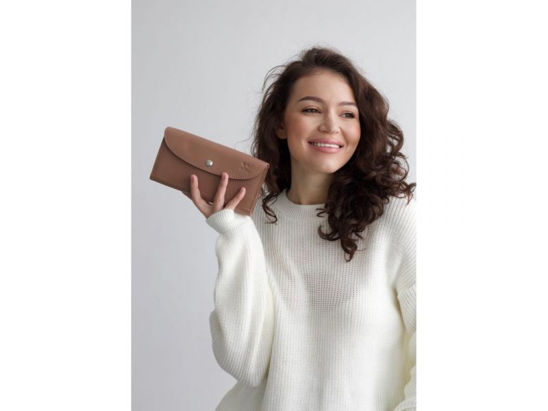 Кожаный кошелек Smart Wallet карамель краст, фото 2