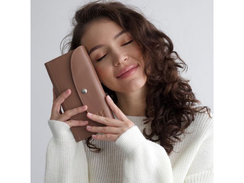 Кожаный кошелек Smart Wallet карамель краст, фото 5