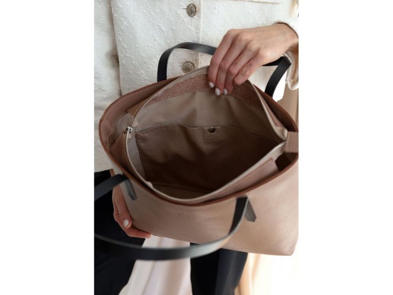 Кожаный шоппер Walker Mini карамель краст, фото 5