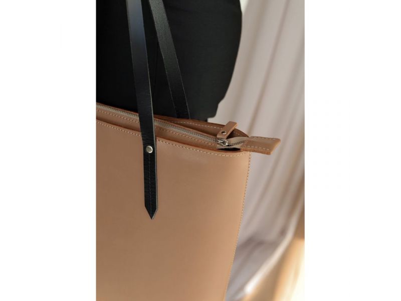 Кожаный шоппер Walker Mini карамель краст, фото 6