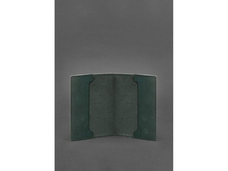 Кожаная обложка для удостоверения офицера 9.0 зеленая, фото 2