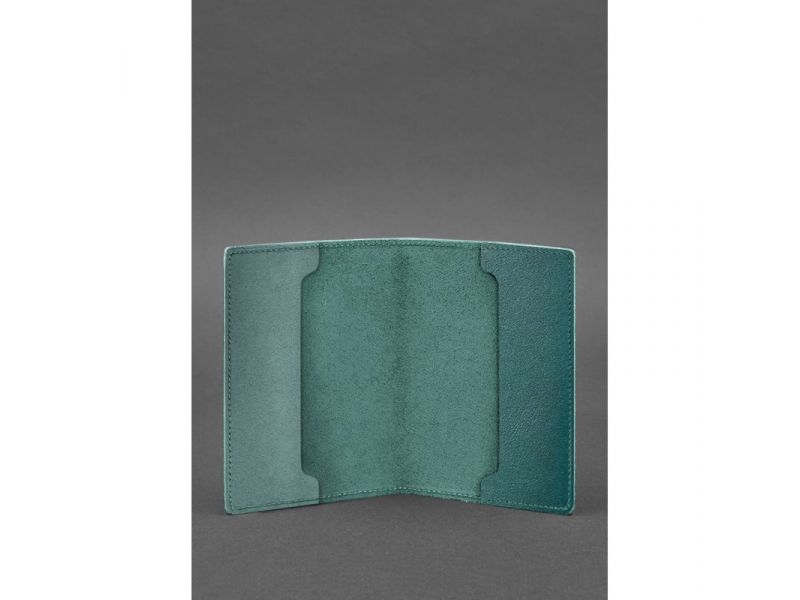 Кожаная обложка для военного билета офицера запаса 8.0 зеленая, фото 2