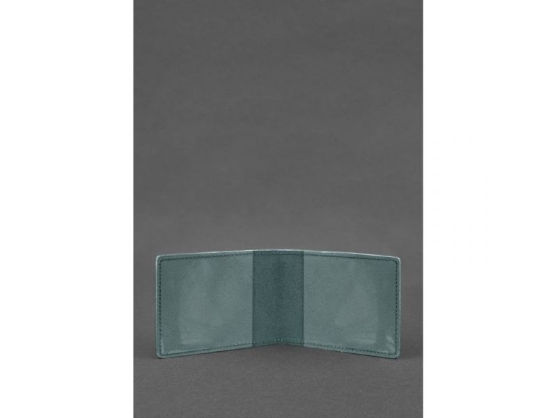 Кожаная обложка для разрешения на оружие зеленая, фото 2