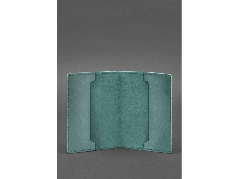 Кожаная обложка для военного билета офицера запаса 8.0 зеленая, фото 3