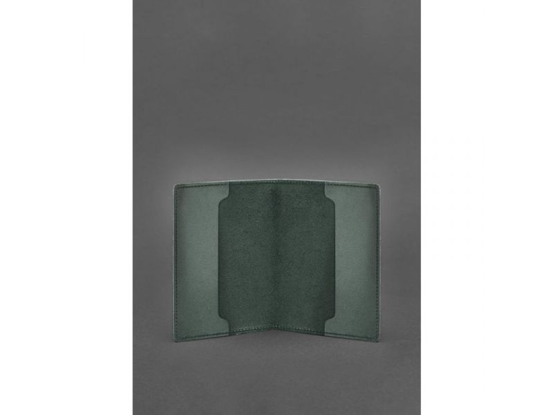 Кожаная обложка для удостоверения офицера 9.0 зеленая, фото 3