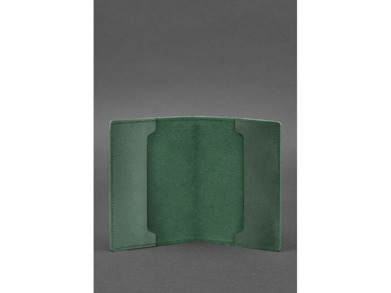 Кожаная обложка для военного билета офицера запаса 8.0 зеленая Crazy Horse, фото 2