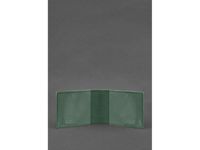 Кожаная обложка для разрешения на оружие зеленая Crazy Horse, фото 2