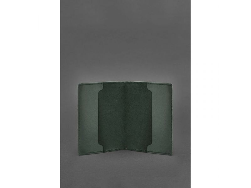 Кожаная обложка для служебного удостоверения военнослужащего Госспецсвязи зеленая Crazy Horse, фото 2