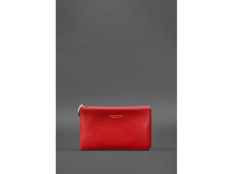 Кожаная монетница / мини-косметичка 3.0 красная флотар, фото 1