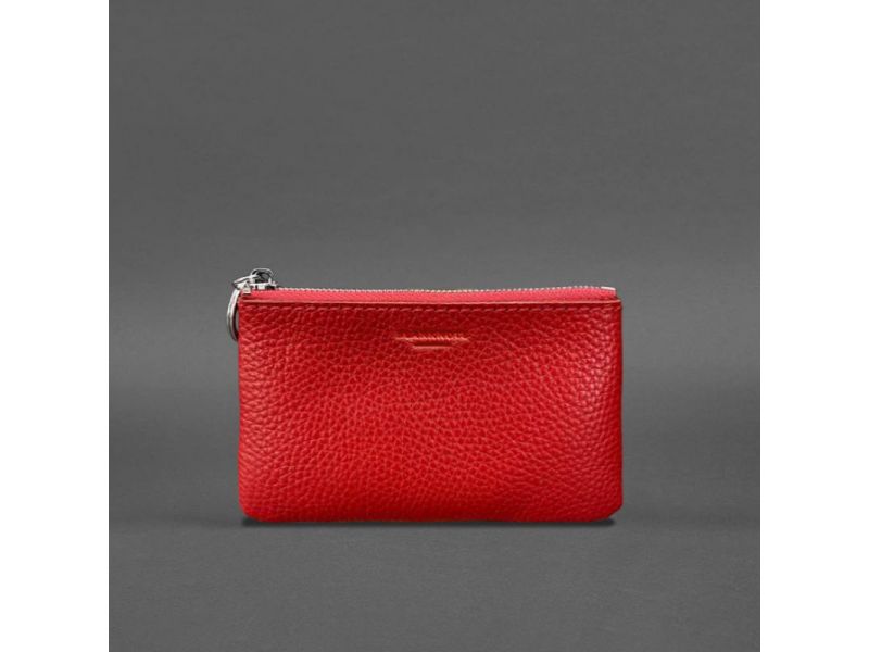 Кожаная монетница / мини-косметичка 3.0 красная флотар, фото 3