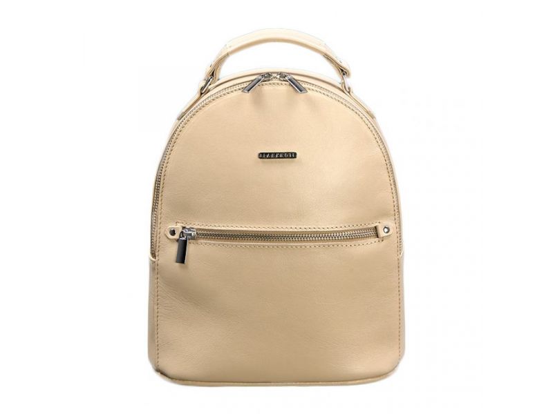 Кожаный женский мини-рюкзак Kylie Светло-бежевый краст, фото 6