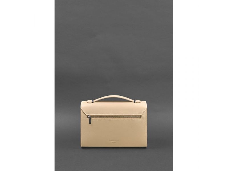 Женская кожаная сумка-кроссбоди Lola светло-бежевая, фото 4