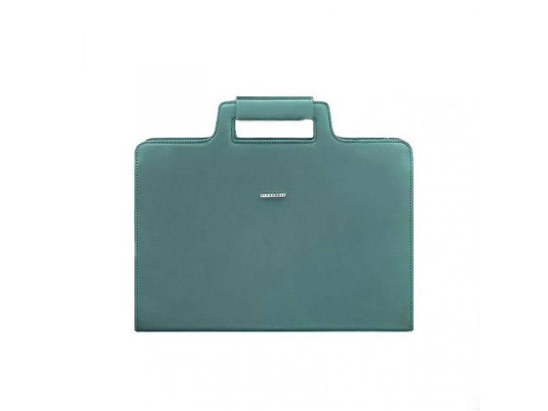 Женская кожаная сумка для ноутбука и документов бирюзовая, фото 6