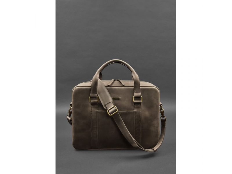 Кожаная сумка для ноутбука и документов темно-коричневый Crazy Horse, фото 1