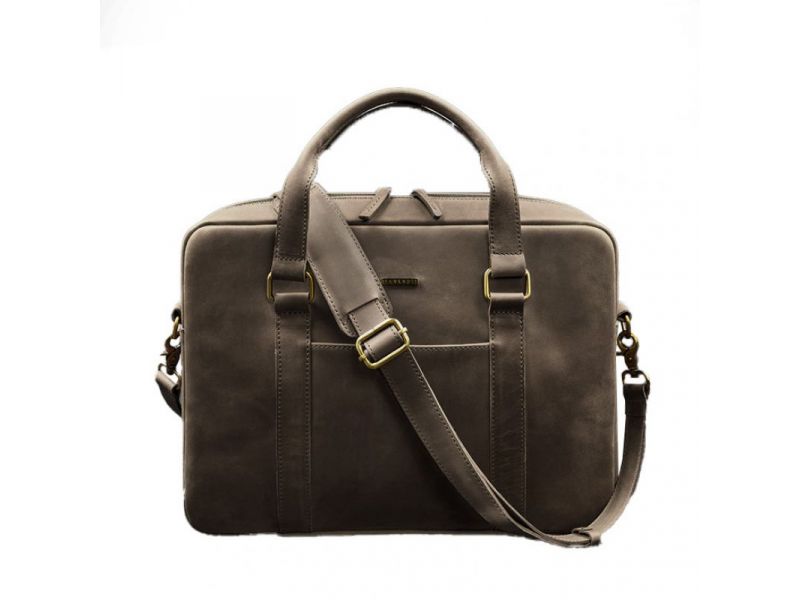 Кожаная сумка для ноутбука и документов темно-коричневый Crazy Horse, фото 6