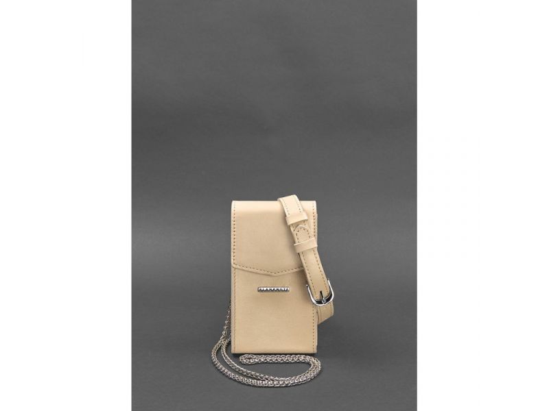Набор женских кожаных сумок Mini поясная/кроссбоди светло-бежевый, фото 6