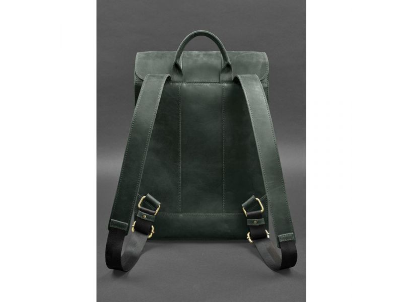 Кожаный рюкзак Brit зеленый Crazy Horse, фото 3